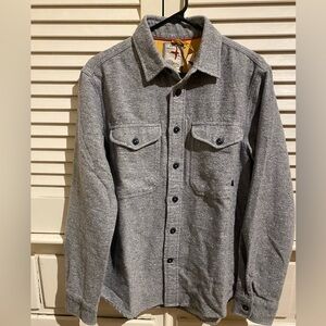 Huckberry Relwen men’s grey soft brushed utility workshirt